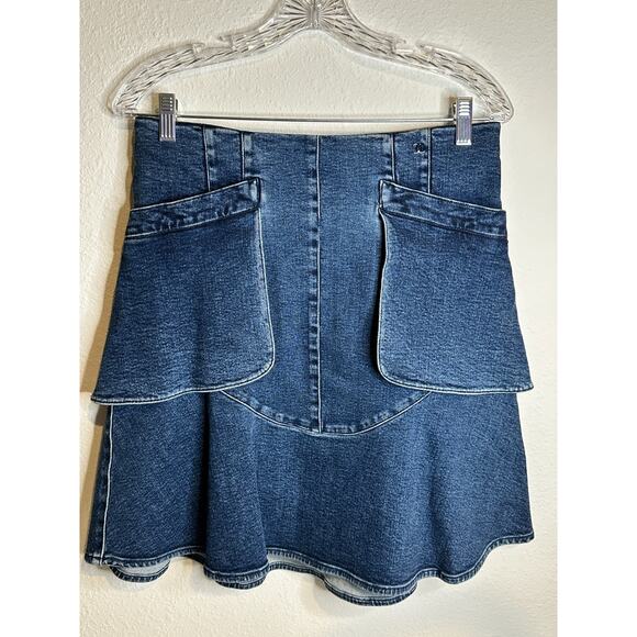 Chanel Denim CC Logo Tiered Midi Skirt - Picture 1 of 8